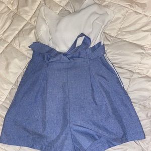 &merci blue and white romper
